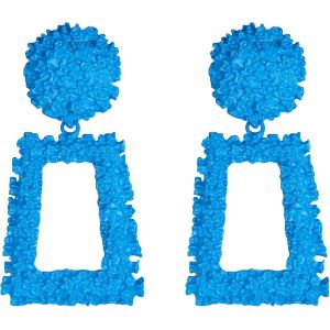 Kal-Boucles D'oreilles Femme Argent G&eacute;om&eacute;trique Rectangulaire Carr&eacute; Et Rond Petite Fleur Pour Fille Clair Ton D'argent - Neuf