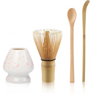 KALANKA-Ensemble à thé matcha avec fouet et cuillère à matcha avec fouet en céramique, accessoires pour matcha (rose-01) - Neuf