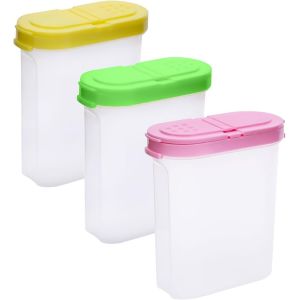250 ml Boîte Épices avec Deux Ouvertures 3 Pieces Boîtes en Vrac Stockage D'Épices Pot a Epices PP Bocaux à Épices pour Camping Rangement Épices Sel Poivre Sucre - Neuf
