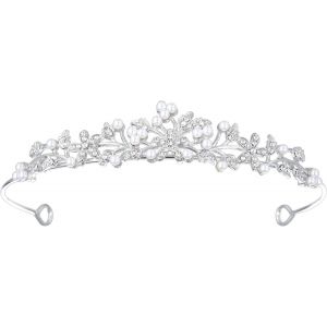 Kalvd-Diad&egrave;me De Mari&eacute;e En Cristal Pour Femme Et Fille-Couronne De Princesse-Diad&egrave;me Argent&eacute;-Accessoire De Cheveux-Pour Anniversaire,Concours De Beaut&eacute;,Costume,Bal De Fin D'ann&eacute;e - Neuf