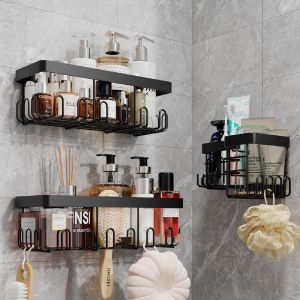 Étagère De Douche 4 En 1 - Charge Maximale : 18 Kg - Bord Haut De 10 Cm - 32 Crochets - Kit D'Organisation De Douche Avec Porte-Savon - Neuf