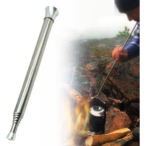 Eryi-Soufflet De Poche 1 Pièces Tube De Feu Poche En Acier Inoxyable Tube De Feu À Souffler De Survie Tube Télescopique Outil À Feu De Démarrage Pour Le Camping Pique-Nique La Randonnée, La Barbecue - Neuf