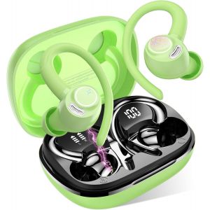 Ecouteurs Bluetooth sans Fil Sport, 2025 Headphones 5.4 HiFi St&eacute;r&eacute;o, Ecouteurs sans Fil avec ENC Mic, Ecouteur Pour Courir, IP7 &Eacute;tanche &Eacute;couteur, 40H, Oreillette Sans Fil, Casque &Eacute;cran LED, Noir - Neuf