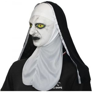 Masque de cri d'Halloween (nonne aux yeux verts), masque de fant&ocirc;me effrayant pour d&eacute;corations de f&ecirc;te d'Halloween - Neuf