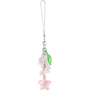 Kalanka-Breloques Kawaii Pour T&eacute;l&eacute;phone Portable Pendentif Breloque T&eacute;l&eacute;phone Portable Y2k Charmes Muguet En Acrylique Porte-Cl&eacute;s Sac De Fille Breloque Appareil Photo(Rose) - Neuf