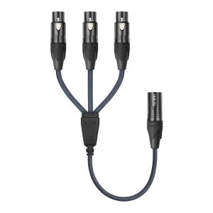 BLAZEFLUX-Cable XLR 2FT 1 male vers 3 femelles Y splitter pour mixeur/micro - Neuf