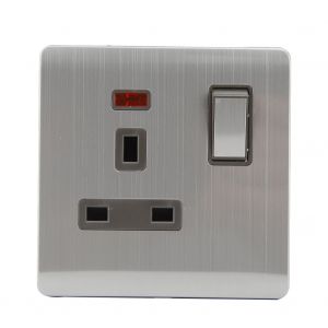 HJLIAN Prise murale carree 13 A avec eclairage, multifonctionnelle, trois trous, 250 V - Neuf