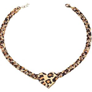 Kales-Collier Léopard C?ur Femme Mode Chaîne Dorée Élégante Bijoux Fantaisie Tendance Accessoire Quotidien - Neuf
