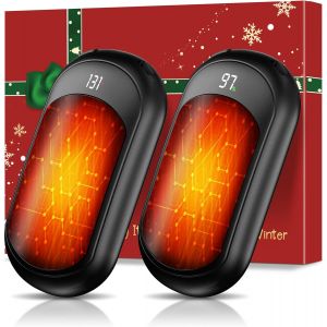 Jgd-Chauffe Mains Rechargeables 2 Pi&egrave;ces Chaufferette Main Reutilisable Portable Usb Avec Carte De Voeux, Chauffage Rapide, Emballage Cadeau, Cadeaux De No&euml;l Pour L'ext&eacute;rieur/Camping/Chasse - Neuf