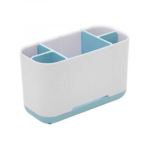 Porte-brosse à dents pour salle de bain(Bleu)-grand, porte-brosse à dents avec fond antidérapant, détachable pour un nettoyage facile en plastique ABS - Neuf