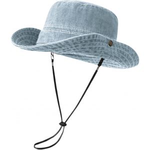Chapeau De Soleil De Cowboy Homme Femme Chapeau Safari À Large Bord Anti Uv Pliable Chapeaux De Peche Pour L'alpinisme,La Randonnée Et Le Trekking.[Z1294] - Neuf