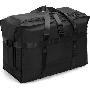 nzqaf-Grand Sac de Voyage Homme Femme 80L,Sac Voyage Pliable,Travel Bag pour Voyage, l'école, Déménagement, Compagnie Aérienne Noir - Neuf