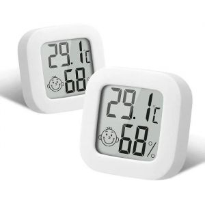 Thermomètre Hygromètre Intérieur - Mini - LCD - Blanc - Lot de 2 - Neuf