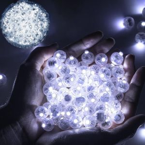 Lot De 50 Mini Boules Lumineuses Led - Petites Lanternes Blanches - Pour Noël, Mariage, Fête, Anniversaire, Halloween, Carnaval - Neuf