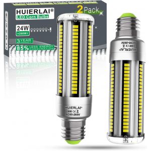 Sjzg-Ampoule Led E27 24w (&Eacute;quivalent Halog&egrave;ne 250w), Blanc Froid 6000k, 3000 Lumen, Non-Dimmable, Gros Culot &Agrave; Vis E27 Ma&iuml;s Led, Lot De 2 - Neuf