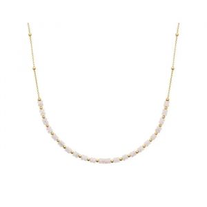 Collier - Bijouxia - Quartz Rose - Plaqu&eacute; Or 18 Carats - Longueur 45 Cm - Neuf