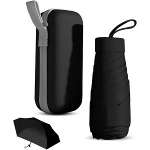 Mini Parapluie Avec &Eacute;tui, Parapluie Pliant Avec 6 Baleines, Mini Parapluie De Poche Umbrella Resistant Vent, Anti Uv Petit Parapluie De Voyage Pour Femme Homme Enfants - Neuf