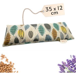 Bouillotte Micro-Onde (35x12 Cm) - Coussin Chauffant Naturel Pour Les Cervicalgies Et Les Lombalgies, Utilisation &Agrave; Chaud Ou &Agrave; Froid - Grande R&eacute;tention De Chaleur - Parfum Lavande - Neuf