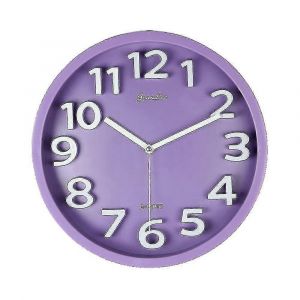 Horloge murale silencieuse, style moderne, 30 cm (12 pouces), violette, id&eacute;ale pour la d&eacute;coration du salon. - Neuf