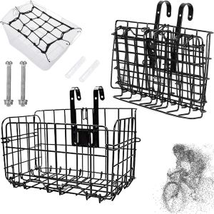 Subzonal-Panier De V&eacute;lo Avant&iquest;Panier De Guidon Avant En Maille M&eacute;tallique Pliable Amovible&iquest;&Agrave; Suspendre &Agrave; L'avant Et &Agrave; L'arri&egrave;re - Neuf