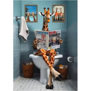 KALANKA-Tableau Decoration Murale, 20 x 30 cm, Poster Humoristique pour WC, Affiche Decoration Murale, Impression D&iquest;Art Abstraite D&iquest;Affiche Toilette, Sans Cadre (C) - Neuf