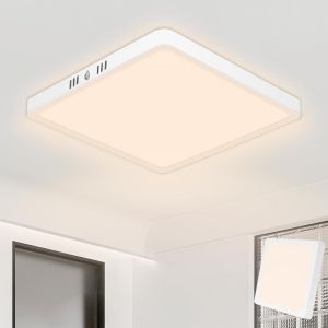 KAL-Plafonnier Led 18W 1800Lm 3000K, Plafonnier Salle De Bain Ip44 Carré Luminaire Plafonnier Plat Blanc Chaud, Pilote Inclus. Pour Salle De Bain Chambre Salon Cuisine Couloir Bureau Ø22Cm - Neuf