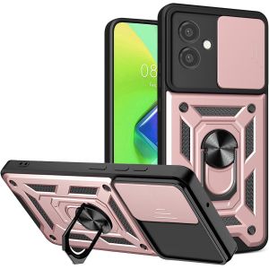 Kal-® Coque Pour Samsung Galaxy A05 Avec Lentille Coulissante Couverture Et Support Rotatif, Anti-Chute Étui Housse Compatible Avec Support De Voiture Magnétique, Or Rose - Neuf