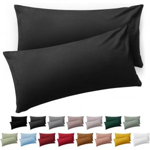 Tianyi-Taie Oreiller 40x70 Lot De 2 - Housse De Coussin Microfibre - Taies D'oreillers Avec Fermeture Enveloppe, Certifi&eacute;e Oeko-Tex, Extra Douce Et Lavable - Anthracite - Neuf
