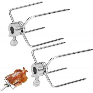 Pince a viande pour brochette a rotir, aiguilles a barbecue en acier inoxydable, lot de 2 - Neuf