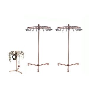 Pr&eacute;sentoir &agrave; bijoux rotatif (lot de 2) avec 23 crochets pour bagues, colliers et accessoires - Neuf