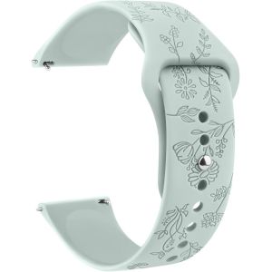 Ershi-Gravé Floral Bracelets De Montre 20mm 22mm, Bracelets En Silicone Imperméables, Bracelet De Remplacement Réglable À Dégageme[1 - Neuf