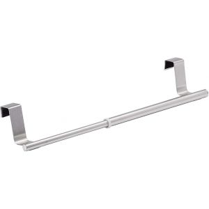 Porte-serviettes télescopique extensible suspendu en acier inoxydable Argent mat - Neuf