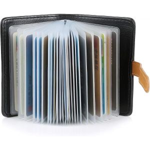 Noir - Porte-Cartes De Crédit Porte-Cartes De Visite Noir Pour Femmes Et Hommes Porte-Cartes De Visite Porte-Cartes De Visite En Cuir Pouvant Contenir 26 Cartes (1 Pièce) - Neuf