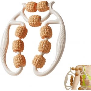 Kal-Rouleau De Massage À 7 Roues Pour Mollets, Double Rangée D'anneaux De Massage Pour Les Jambes, Outils De Massage Du Corps, Jambes, Bras Soulage Les Douleurs Musculaires, Rouleau À Main - Neuf
