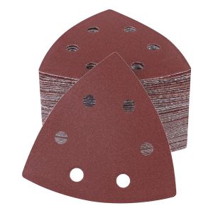 Triangl Poncag, Triangle de Poncage 70 Triangles Abrasifs Autoagrippants 6 trous grain 180 Lot de papier a poncer triangle abrasif triangulaire pour ponceuse triangle - Neuf