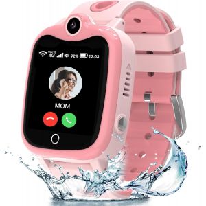 Montre Connect&eacute;e Enfant, Montre Connect&eacute;e Gps Enfant Avec T&eacute;l&eacute;phoniques Et Appel Vid&eacute;o, Chat Familial, Mode Classe, Bouton Sos, Ip68, Cadeau Pour 3-12 Ans (Rose-Gps)[Z506] - Neuf