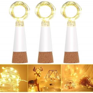 Guirlande Bouteille Led Rechargeable Usb, 15 Led Blanc Chaud Avec Bouchon, Fil Cuivre &Eacute;tanche D&eacute;co No&euml;l, Mariage & Diy - Neuf