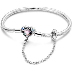Eryi-925 Argent Chaîne Serpent Bracelet Pour Pandora Convient Pour Charms Européens Bracelet Perles Cadeau Pour Les Femmes - Neuf
