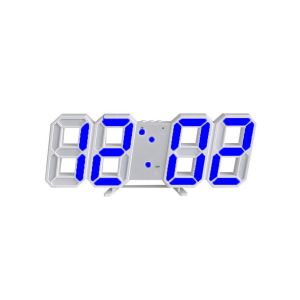 Horloge murale num&eacute;rique LED 3D avec contr&ocirc;le via application et fonction minuterie - Bleue - Neuf