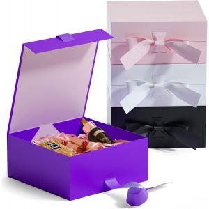 Bo&icirc;te Cadeau Magn&eacute;tique Pour Cadeaux - 18 X 18 X 7,5 Cm - Petites Bo&icirc;tes Cadeaux Avec Couvercle Pour Cadeaux, Bo&icirc;tes Cadeaux En Papier, Mariage, Anniversaire, F&ecirc;te - Neuf
