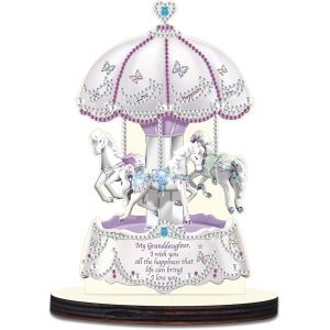 Ayuhr-Diy Objets De Décoration Statues Décoratives Diamond Painting Animaux Anime Point De Croix Diamant Chouette Cadeaux D'anniversaire Pour Les Enfants/Amis/Famille - Carrousel Violet - Neuf