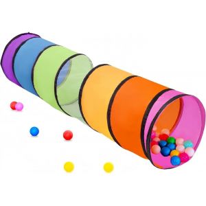 Eryi-180cm Tente De Tunnel De Jeu D'enfants, 46cm Tunnel Pour Bébé À Ouverture Ronde Tunnel D'exploration Pop-Up Coloré Cadeau De Tente Pliable Pour Jouer Intérieur Extérieur Arrière-Cour Jeu - Neuf