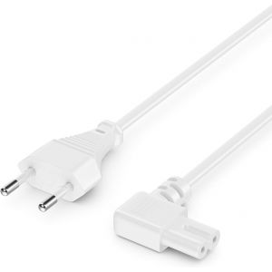 5M Câble Électrique Type De Fiche C Bouchon Euro Sur Prise C7 Incliné À 90° Câble Euro 8 Petits Appareils Câble Récepteur Dvd Blu-Ray Tv Appareils Électroménagers Alimentations - Blanc - Neuf