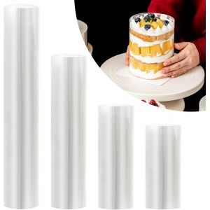 Jexnovashop-Colliers &Agrave; G&acirc;teau 4 Tailles Rodoide Transparent Patisserie En Bordure G&acirc;teau R&eacute;utilisable Ac&eacute;tate Rigide Pour Mousse D&eacute;coration 10m Par Rouleau 8/10/15/20cm - Neuf