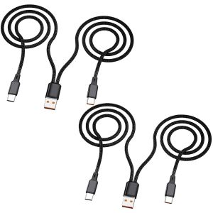 Lot de 2 c&acirc;bles de charge multi-USB C 1,2 m - C&acirc;ble de charge 2 en 1 - Double r&eacute;partiteur 3 A - Chargeur USB C - C&acirc;ble en nylon - USB A vers double port USB C - Compatible avec iPhone 15, iPad - Neuf