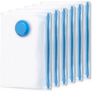 Sacs de Rangement Sous Vide 6 Pièces 70x50cm Sac Sous Vide Vêtements Aspirateur Housse de Rangement Sous Vide Voyage s et Durables pour Vêtements, Couettes, Literie Oreillers Manteaux - Neuf