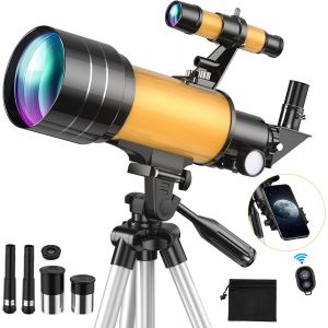 JEXNOVASHOP-T&eacute;lescope Astronomique 70/300mm, Lunette HD Astronomique R&eacute;fracteur avec Tr&eacute;pied Professionnel et Adaptateur de T&eacute;l&eacute;phone, T&eacute;lescope pour Enfants D&eacute;butants et Amateurs, Observer la Lune 1 - Neuf