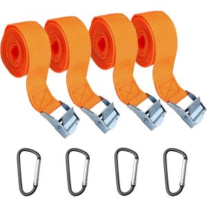 Jgd-Sangle Lourde En Nylon De 5 M, Large Sangle En Nylon Orange, Sangles De Sacs Lourds En Polypropyl&egrave;ne, Sangle En Nylon Avec Boucles R&eacute;glables Et Anneau De Retenue, Sangle Orange D&eacute;coupable Pour Sa - Neuf