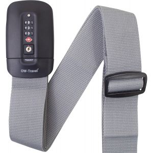 KALANKA-Sangle Valise Voyage TSA personnalis&eacute;es (1 Pc Gris) Sangle Bagage avec Etiquette Valise d'Identification. Courroie de Voyage verrouillable pour Bagage. Ceinture Valise pour Les Sacs - Neuf