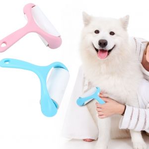 HJLIAN Lot de 2 rouleaux de 60 feuilles reutilisables pour enlever les poils d'animaux et brosse adhesive anti-peluches pour chiens et chats - Neuf